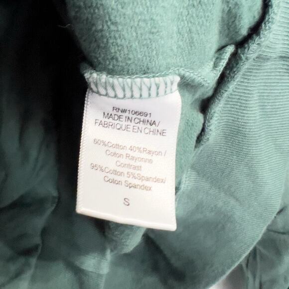 Young Broke Fabulous Sweatshirt Small Pullover Cowl Dip Dye Green Hood Dolman - Picture 5 of 8